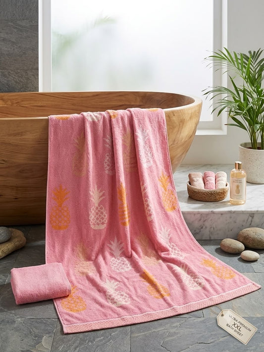 Cotton Towel Jumbo Bathsheet |Stawbery Pink
