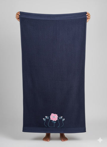 COTTON  TOWEL Embroidery Border (30x60)Nevy