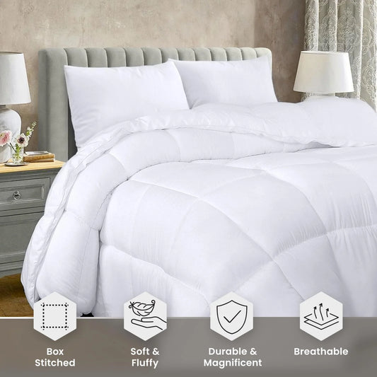 Soft White Quilted Razai with Corner Tabs