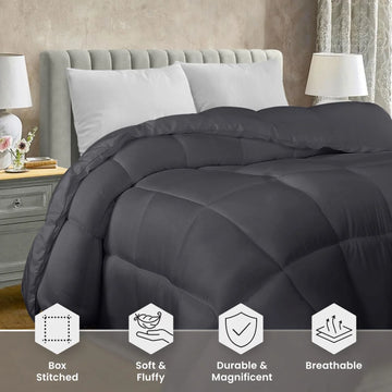 Soft Grey Quilted Razai with Corner Tabs