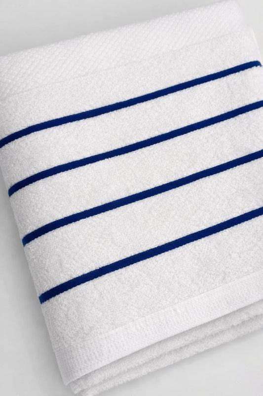 Cotton Towel White Stripe
