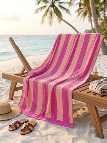 Cotton Towel Jumbo Bathsheet |Shocking Stripe