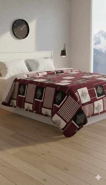 Summer Ac Blanket Luxury Stuff(Brown Square motif)