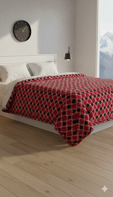 Summer Ac Blanket Luxury Stuff(Red Black Laria)