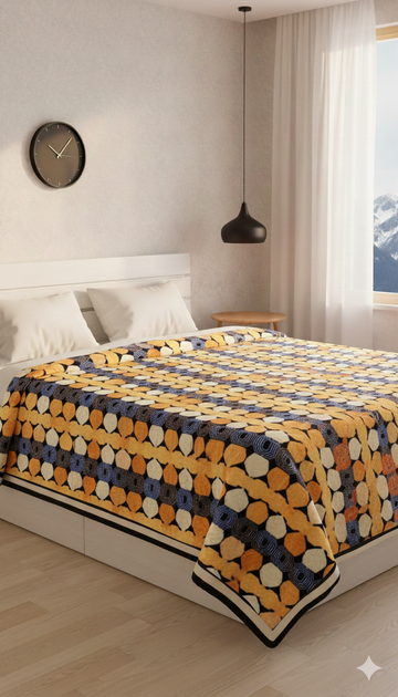Summer Ac Blanket Luxury Stuff(Yellow Circle)