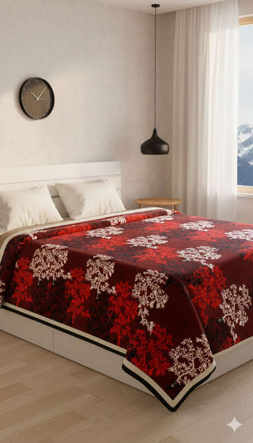 Summer Ac Blanket Luxury Stuff(Red N White Tree)