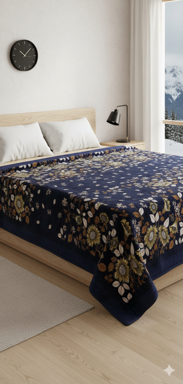 Summer Ac Blanket Luxury Stuff(Blue Flower)