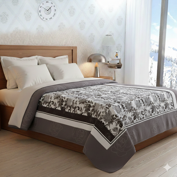Summer Ac Blanket Luxury Stuff( Grey White Flower)