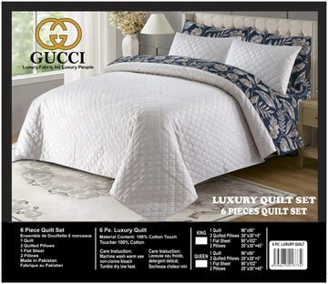 6Pc Quilted Comforter Set Gucci