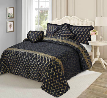 VELVET 5 PCS TEXTURE VERSACE BEDSHEET SET
