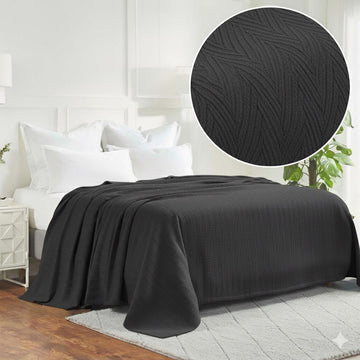 ULTRA SOFT THERMAL BLANKET – brown (Double Bed 210x240 cm) | 100% Cotton Weave | Four-Season Comfort | 250 GSM