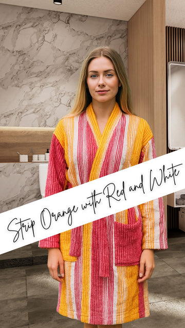 Elegant Cold Striped Bathrobe | Refreshing Green & Blue Hues