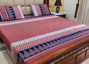 Crystal Cotton Bedsheet |3 Pcs Bedsheet Set | Colour And Stuff 100% Guaranteed