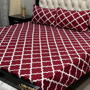 Crystal Cotton Bedsheet |3 Pcs Bedsheet Set | Colour And Stuff 100% Guaranteed
