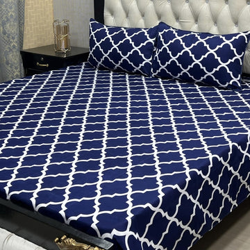 Crystal Cotton Bedsheet |3 Pcs Bedsheet Set | Colour And Stuff 100% Guaranteed
