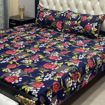 Crystal Cotton Bedsheet |3 Pcs Bedsheet Set | Colour And Stuff 100% Guaranteed