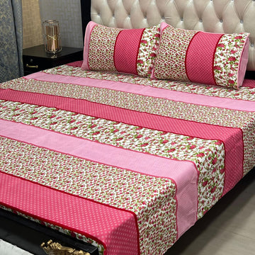Crystal Cotton Bedsheet |3 Pcs Bedsheet Set | Colour And Stuff 100% Guaranteed