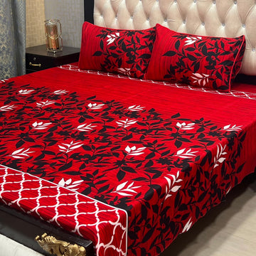 Crystal Cotton Bedsheet |3 Pcs Bedsheet Set | Colour And Stuff 100% Guaranteed