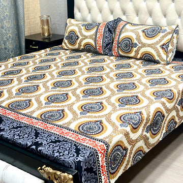Crystal Cotton Bedsheet |3 Pcs Bedsheet Set | Colour And Stuff 100% Guaranteed