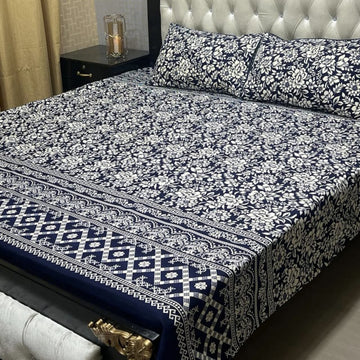 Crystal Cotton Bedsheet |3 Pcs Bedsheet Set | Colour And Stuff 100% Guaranteed