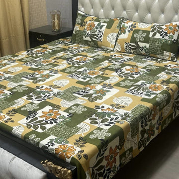 Crystal Cotton Bedsheet |3 Pcs Bedsheet Set | Colour And Stuff 100% Guaranteed