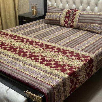 Crystal Cotton Bedsheet |3 Pcs Bedsheet Set | Colour And Stuff 100% Guaranteed