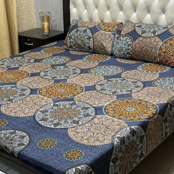 Crystal Cotton Bedsheet |3 Pcs Bedsheet Set | Colour And Stuff 100% Guaranteed