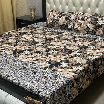 Crystal Cotton Bedsheet |3 Pcs Bedsheet Set | Colour And Stuff 100% Guaranteed