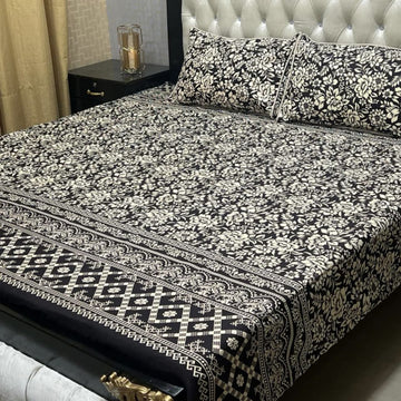 Crystal Cotton Bedsheet |3 Pcs Bedsheet Set | Colour And Stuff 100% Guaranteed
