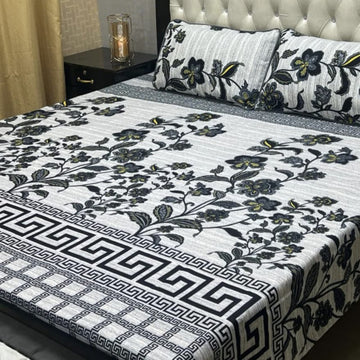 Crystal Cotton Bedsheet |3 Pcs Bedsheet Set | Colour And Stuff 100% Guaranteed