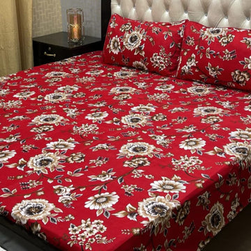 Crystal Cotton Bedsheet |3 Pcs Bedsheet Set | Colour And Stuff 100% Guaranteed