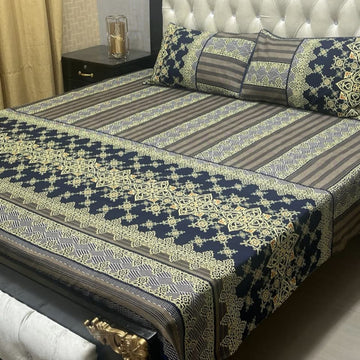 Crystal Cotton Bedsheet |3 Pcs Bedsheet Set | Colour And Stuff 100% Guaranteed