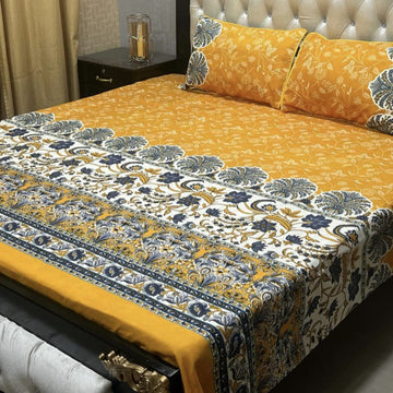 Crystal Cotton Bedsheet |3 Pcs Bedsheet Set | Colour And Stuff 100% Guaranteed