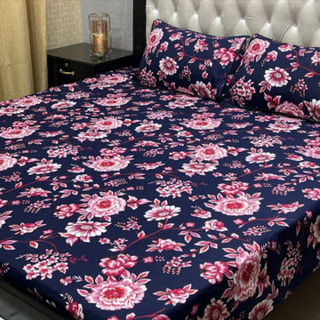 Crystal Cotton Bedsheet |3 Pcs Bedsheet Set | Colour And Stuff 100% Guaranteed
