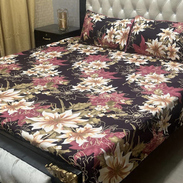 Crystal Cotton Bedsheet |3 Pcs Bedsheet Set | Colour And Stuff 100% Guaranteed