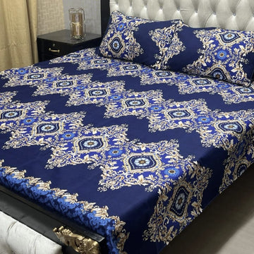 Crystal Cotton Bedsheet |3 Pcs Bedsheet Set | Colour And Stuff 100% Guaranteed