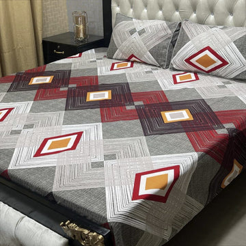 Crystal Cotton Bedsheet |3 Pcs Bedsheet Set | Colour And Stuff 100% Guaranteed