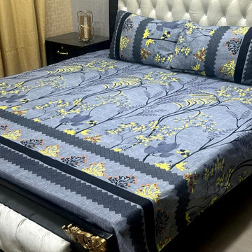 Crystal Cotton Bedsheet |3 Pcs Bedsheet Set | Colour And Stuff 100% Guaranteed