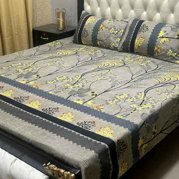 Crystal Cotton Bedsheet |3 Pcs Bedsheet Set | Colour And Stuff 100% Guaranteed