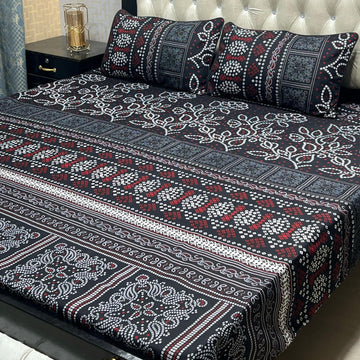 Crystal Cotton Bedsheet |3 Pcs Bedsheet Set | Colour And Stuff 100% Guaranteed