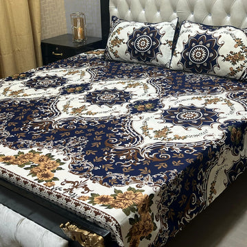 Crystal Cotton Bedsheet |3 Pcs Bedsheet Set | Colour And Stuff 100% Guaranteed
