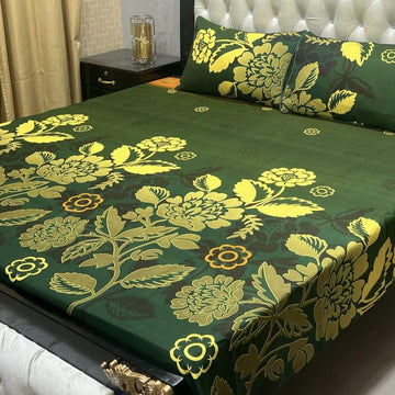 Crystal Cotton Bedsheet |3 Pcs Bedsheet Set | Colour And Stuff 100% Guaranteed