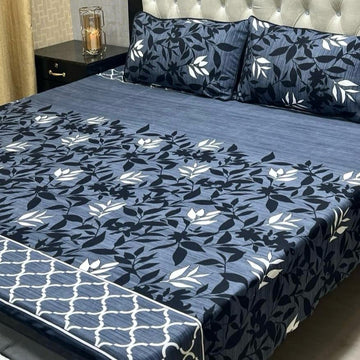 Crystal Cotton Bedsheet |3 Pcs Bedsheet Set | Colour And Stuff 100% Guaranteed