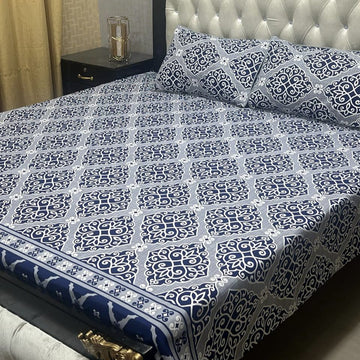 Crystal Cotton Bedsheet |3 Pcs Bedsheet Set | Colour And Stuff 100% Guaranteed