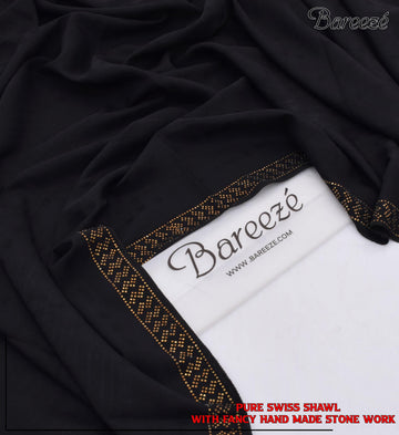 SUMMER SWiSS SHAWL BLACK
