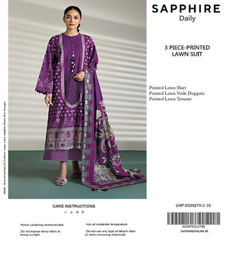 U4P-DDN27V-2-26 unstitch lawn 2026 By Sapphire