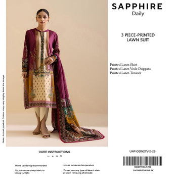 U4P-DDN27V-2-26 unstitch lawn 2026 By Sapphire
