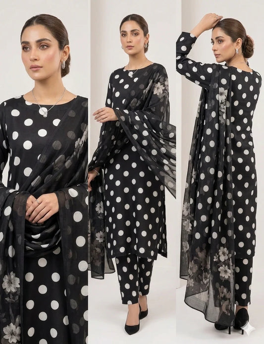 SWISS LAWN POLKA Black